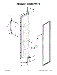 07 - Freezer Door Parts parts for Whirlpool Refrigerator WRS325FNAH00 from AppliancePartsPros.com