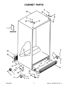 02 - Cabinet Parts parts for Whirlpool Refrigerator WRS325FNAW00 from AppliancePartsPros.com