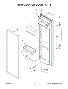 07 - Refrigerator Door Parts parts for Whirlpool Refrigerator WRS331FDDB01 from AppliancePartsPros.com