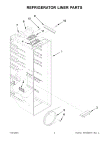 03 - Refrigerator Liner Parts parts for Whirlpool Refrigerator WRS331FDDB02 from AppliancePartsPros.com