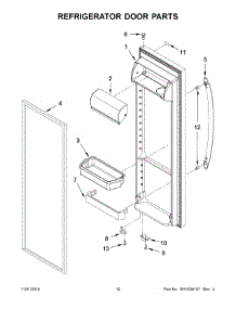 07 - Refrigerator Door Parts parts for Whirlpool Refrigerator WRS331FDDB02 from AppliancePartsPros.com