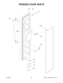 08 - Freezer Door Parts parts for Whirlpool Refrigerator WRS331FDDB02 from AppliancePartsPros.com