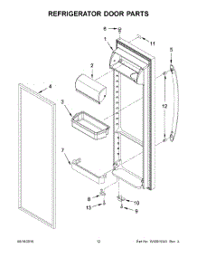 07 - Refrigerator Door Parts parts for Whirlpool Refrigerator WRS335FDDB02 from AppliancePartsPros.com