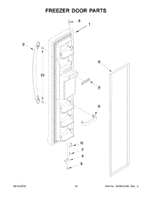 08 - Freezer Door Parts parts for Whirlpool Refrigerator WRS335FDDW01 from AppliancePartsPros.com