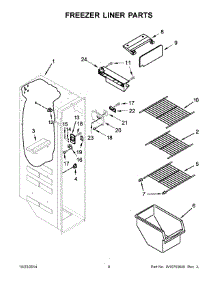 05 - Freezer Liner Parts parts for Whirlpool Refrigerator WRS342FIAM03 from AppliancePartsPros.com