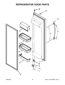 06 - Refrigerator Door Parts parts for Whirlpool Refrigerator WRS3L5FNDE00 from AppliancePartsPros.com