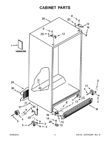 02 - Cabinet Parts parts for Whirlpool Refrigerator WRS3L5FNDM00 from AppliancePartsPros.com