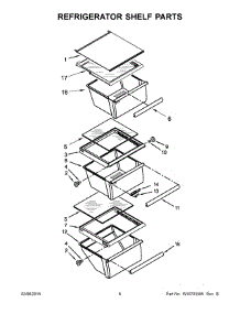 04 - Refrigerator Shelf Parts parts for Whirlpool Refrigerator WRS3L5FNDM00 from AppliancePartsPros.com