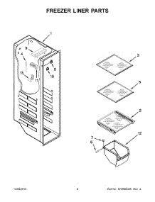 05 - Freezer Liner Parts parts for Whirlpool Refrigerator WRS537SIAM01 from AppliancePartsPros.com