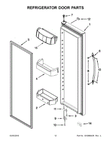 07 - Refrigerator Door Parts parts for Whirlpool Refrigerator WRS571CIDB01 from AppliancePartsPros.com