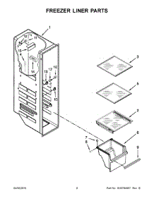 05 - Freezer Liner Parts parts for Whirlpool Refrigerator WRS571CIDM01 from AppliancePartsPros.com