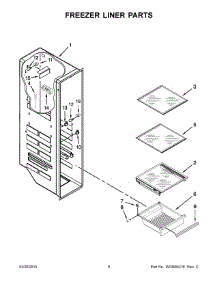 05 - Freezer Liner Parts parts for Whirlpool Refrigerator WRS576FIDM00 from AppliancePartsPros.com