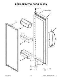 07 - Refrigerator Door Parts parts for Whirlpool Refrigerator WRS576FIDM01 from AppliancePartsPros.com