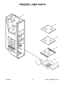 05 - Freezer Liner Parts parts for Whirlpool Refrigerator WRS586FIEE00 from AppliancePartsPros.com
