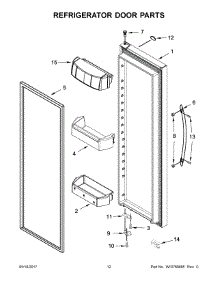 07 - Refrigerator Door Parts parts for Whirlpool Refrigerator WRS586FIEE00 from AppliancePartsPros.com