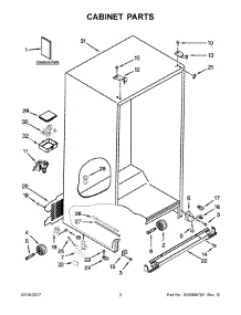 02 - Cabinet Parts parts for Whirlpool Refrigerator WRS586FIEE01 from AppliancePartsPros.com