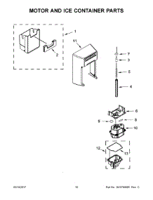 06 - Motor And Ice Container Parts parts for Whirlpool Refrigerator WRS586FIEH00 from AppliancePartsPros.com