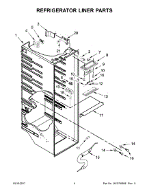 03 - Refrigerator Liner Parts parts for Whirlpool Refrigerator WRS586FIEM00 from AppliancePartsPros.com