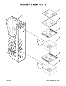 05 - Freezer Liner Parts parts for Whirlpool Refrigerator WRS965CIAM01 from AppliancePartsPros.com