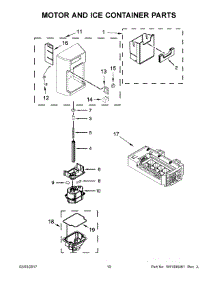 06 - Motor And Ice Container Parts parts for Whirlpool Refrigerator WRS970CIDM01 from AppliancePartsPros.com
