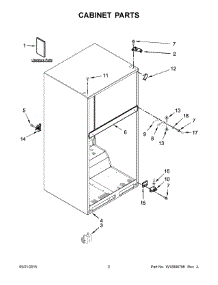 02 - Cabinet Parts parts for Whirlpool Refrigerator WRT104TFDB01 from AppliancePartsPros.com