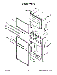 05 - Door Parts parts for Whirlpool Refrigerator WRT108FZDB01 from AppliancePartsPros.com