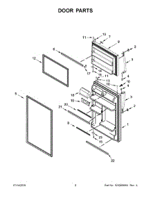 05 - Door Parts parts for Whirlpool Refrigerator WRT108FZDM02 from AppliancePartsPros.com