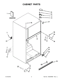 02 - Cabinet Parts parts for Whirlpool Refrigerator WRT108TFYW01 from AppliancePartsPros.com
