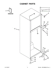 02 - Cabinet Parts parts for Whirlpool Refrigerator WRT111SFDM03 from AppliancePartsPros.com
