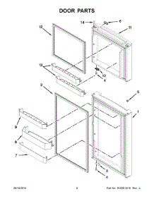 05 - Door Parts parts for Whirlpool Refrigerator WRT111SFDW02 from AppliancePartsPros.com