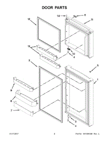 05 - Door Parts parts for Whirlpool Refrigerator WRT111SFDW03 from AppliancePartsPros.com