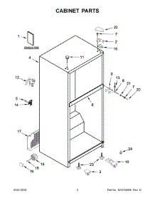 02 - Cabinet Parts parts for Whirlpool Refrigerator WRT138FZDM00 from AppliancePartsPros.com