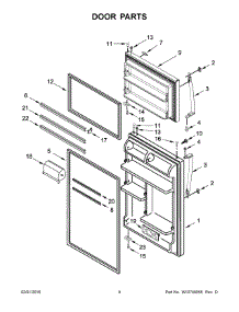 05 - Door Parts parts for Whirlpool Refrigerator WRT138FZDM00 from AppliancePartsPros.com