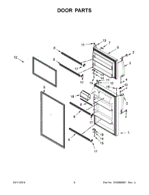 04 - Door Parts parts for Whirlpool Refrigerator WRT314TFDB01 from AppliancePartsPros.com