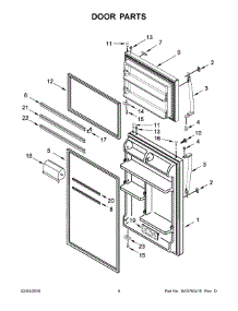 05 - Door Parts parts for Whirlpool Refrigerator WRT318FMDW00 from AppliancePartsPros.com