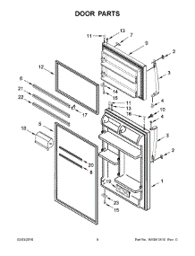 05 - Door Parts parts for Whirlpool Refrigerator WRT318FZDB01 from AppliancePartsPros.com