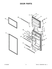 05 - Door Parts parts for Whirlpool Refrigerator WRT318FZDM02 from AppliancePartsPros.com