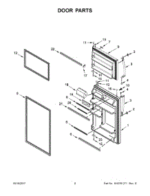 05 - Door Parts parts for Whirlpool Refrigerator WRT318FZDW00 from AppliancePartsPros.com