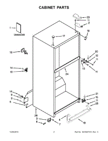 02 - Cabinet Parts parts for Whirlpool Refrigerator WRT351SFTF00 from AppliancePartsPros.com