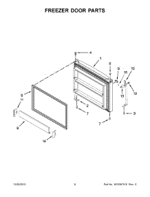 04 - Freezer Door Parts parts for Whirlpool Refrigerator WRT351SFTF00 from AppliancePartsPros.com