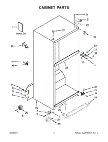 02 - Cabinet Parts parts for Whirlpool Refrigerator WRT359SFYB01 from AppliancePartsPros.com