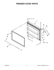 05 - Freezer Door Parts parts for Whirlpool Refrigerator WRT359SFYW01 from AppliancePartsPros.com