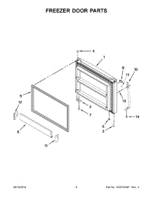 04 - Freezer Door Parts parts for Whirlpool Refrigerator WRT371SZBW01 from AppliancePartsPros.com