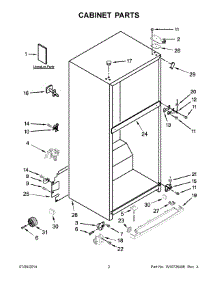 02 - Cabinet Parts parts for Whirlpool Refrigerator WRT3L1SZYB01 from AppliancePartsPros.com