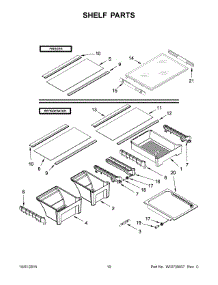 06 - Shelf Parts parts for Whirlpool Refrigerator WRT511SZDB00 from AppliancePartsPros.com