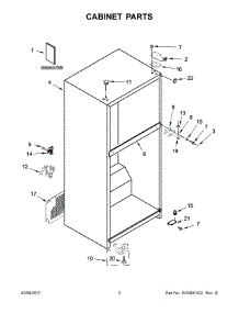02 - Cabinet Parts parts for Whirlpool Refrigerator WRT518SZFB00 from AppliancePartsPros.com