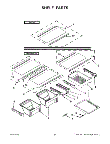 04 - Shelf Parts parts for Whirlpool Refrigerator WRT519SZDB01 from AppliancePartsPros.com