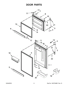 05 - Door Parts parts for Whirlpool Refrigerator WRT519SZDD00 from AppliancePartsPros.com