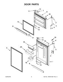 05 - Door Parts parts for Whirlpool Refrigerator WRT519SZDT01 from AppliancePartsPros.com