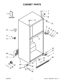 02 - Cabinet Parts parts for Whirlpool Refrigerator WRT541SZDM00 from AppliancePartsPros.com